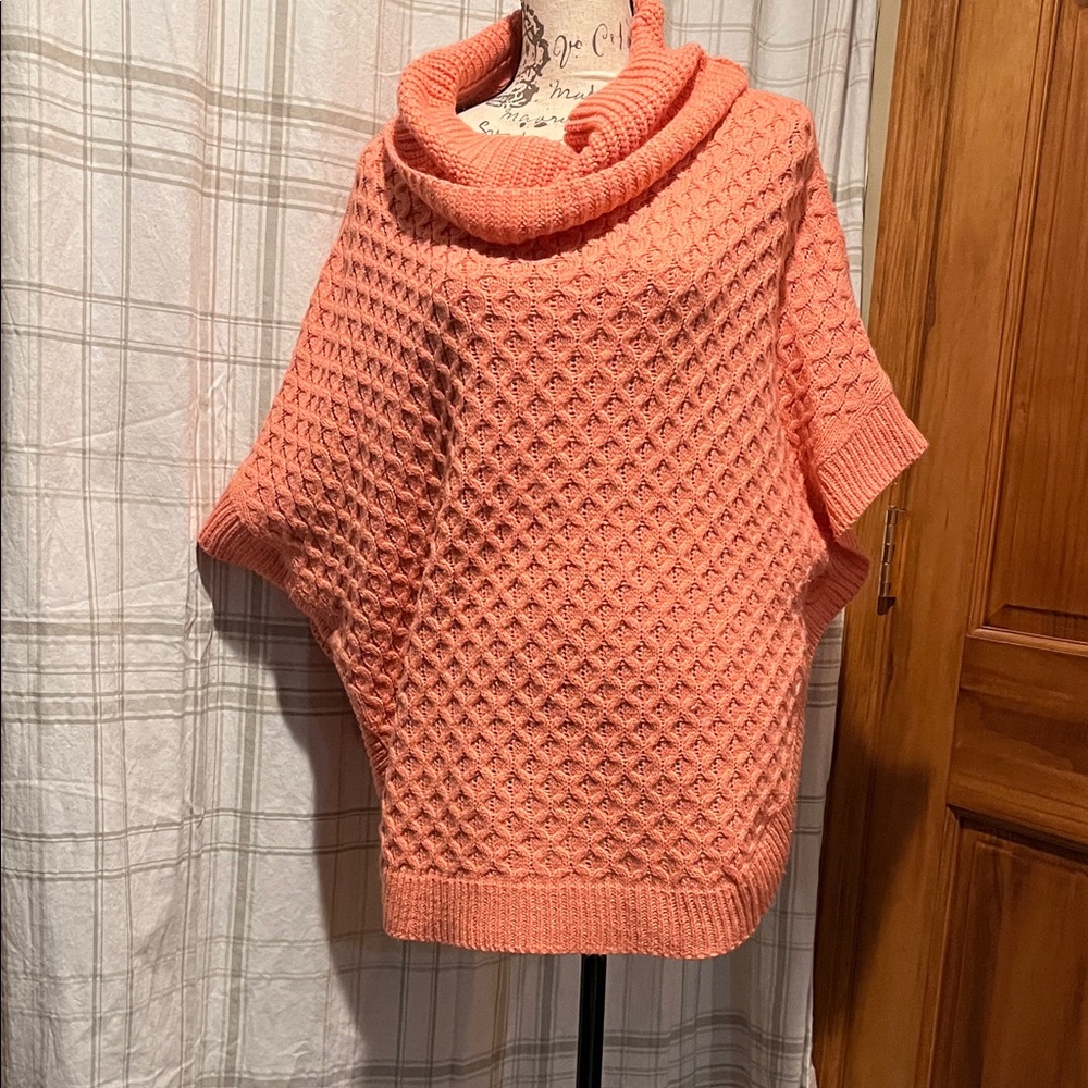 Stitch fix brand- Moon Cozy Peach Cowl Neck Cape/ Poncho